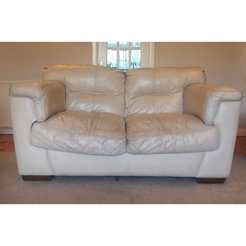 3+2 seater creak leather sofas and large footstool