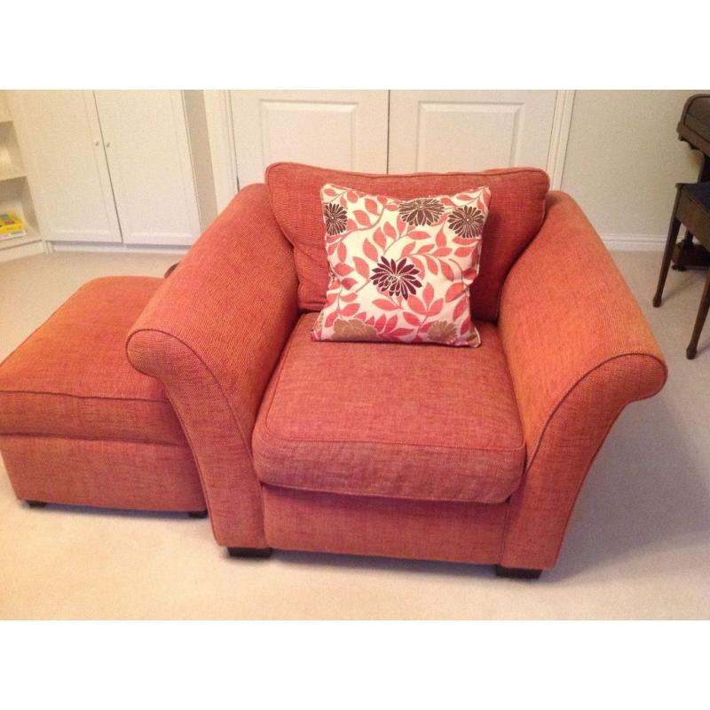 Sofa, armchair and storage stool