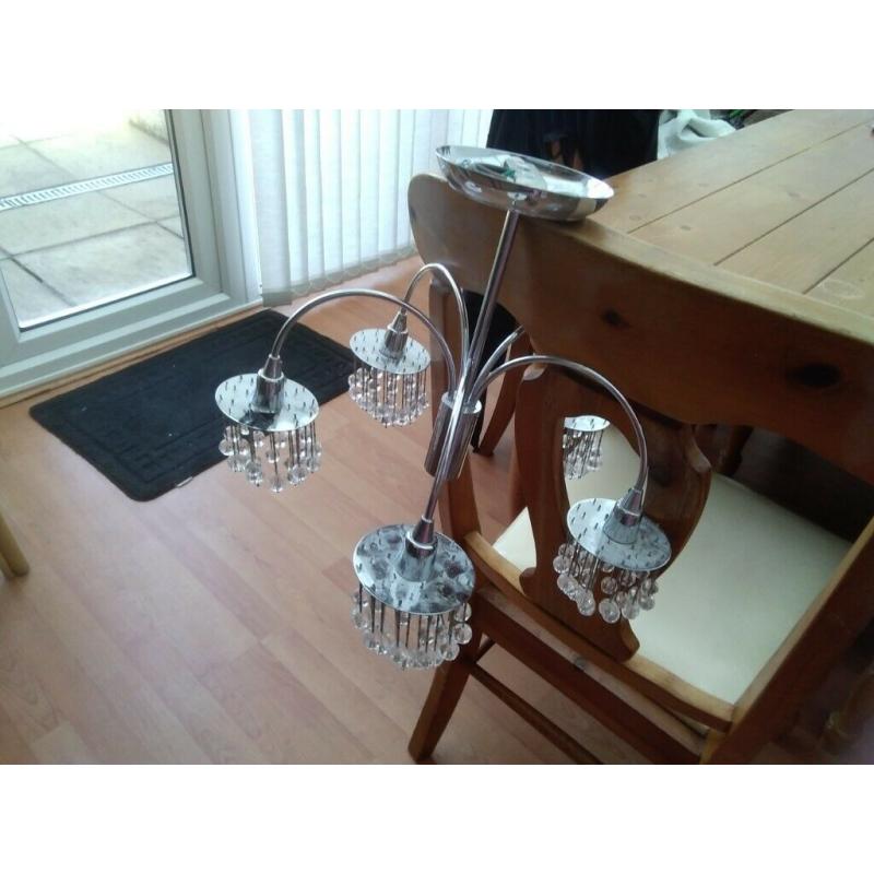 Lovely Modern chrome and glass droplet light fitting