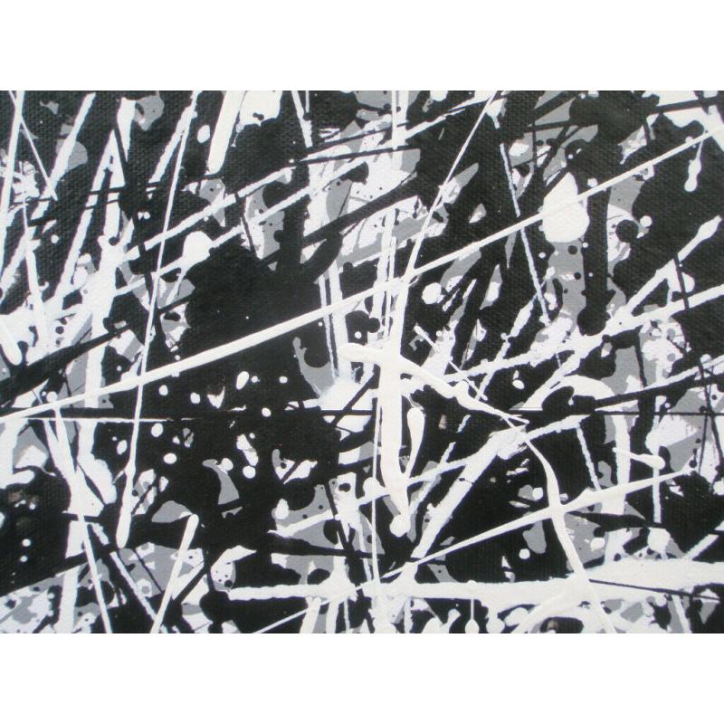 OVERSIZE ORIGINAL NEW ABSTRACT MODERN WALL ART BIG BLACK WHITE CANVAS DRIP PAINTING | Free Delivery