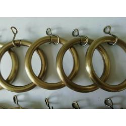 Curtain rings metal antique brass x10