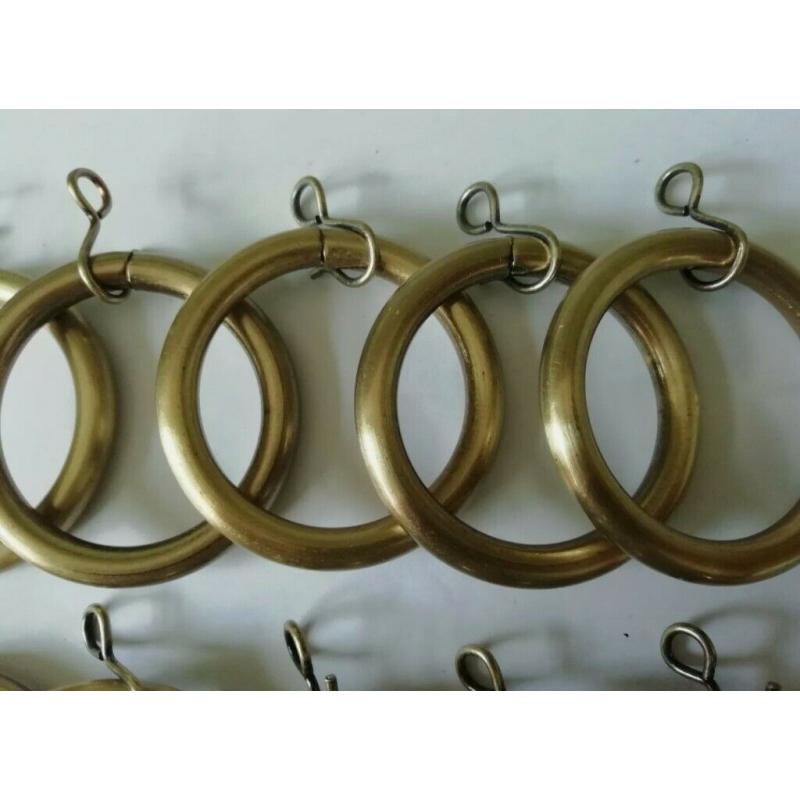 Curtain rings metal antique brass x10